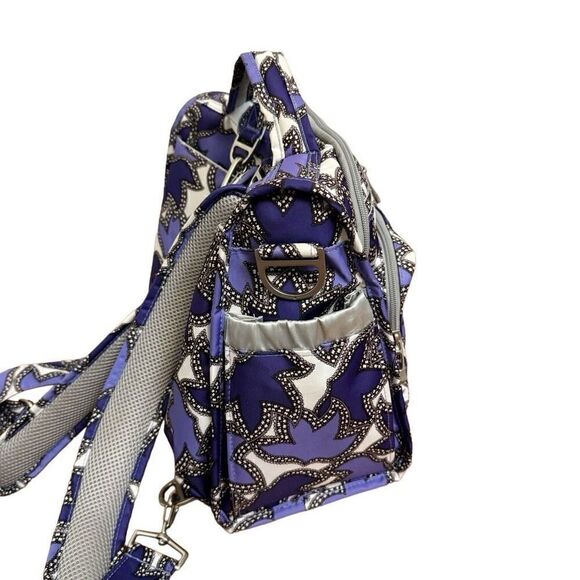 Ju-Ju-Be B.F.F. Diaper Bag Backpack in Lilac Lace Purple Leaf Print - Picture 7 of 16